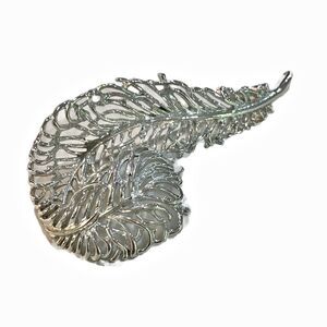 Vintage 1960s SAC Sarah Coventry Silvertone Brooch Massive Filigree Flourish Pin